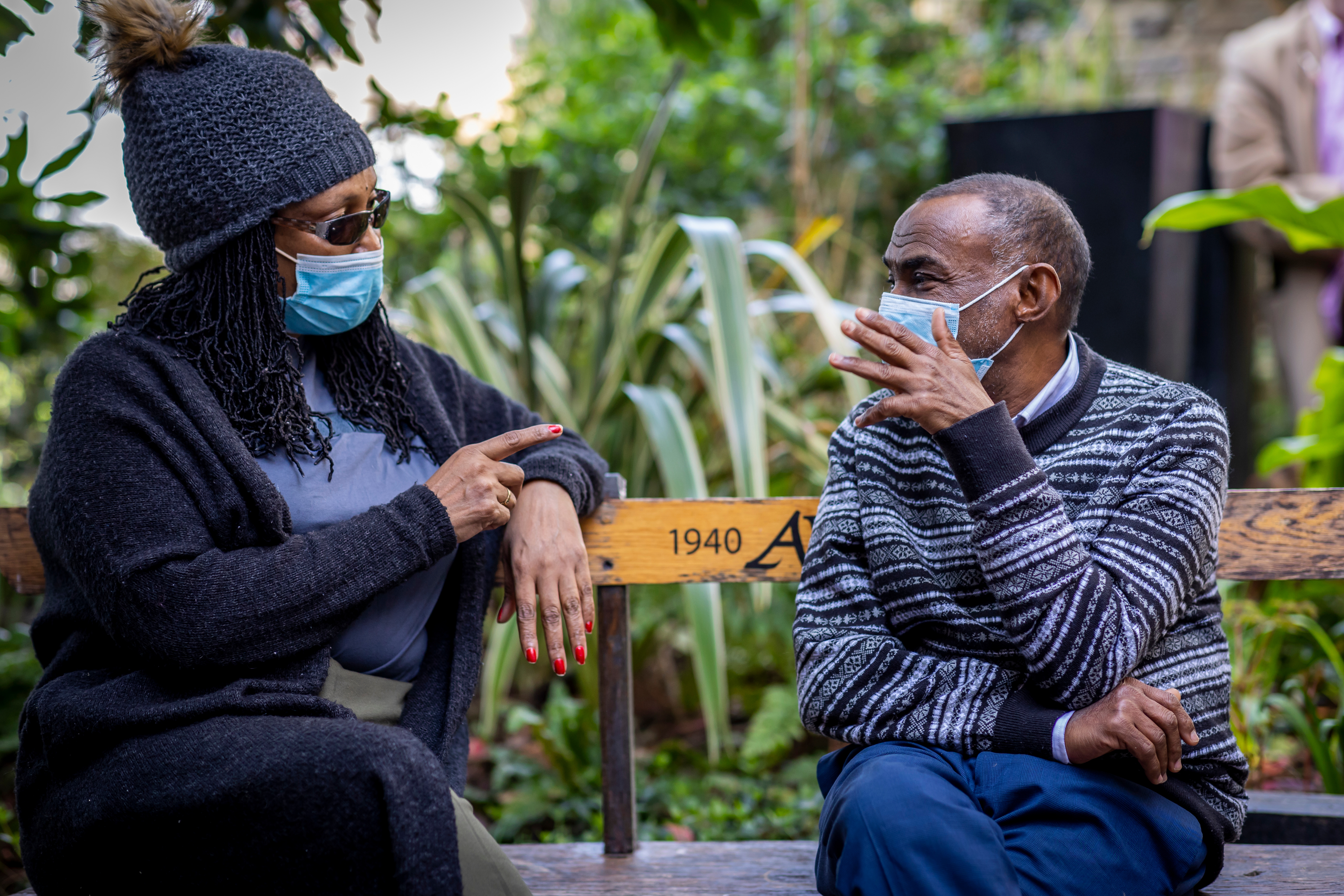 Two people chatting